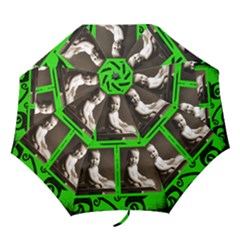 Funky Fantasia acid lime spiral folding umbrella