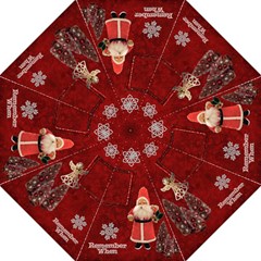 Vintage Santa Christmas314 red folding umbrella