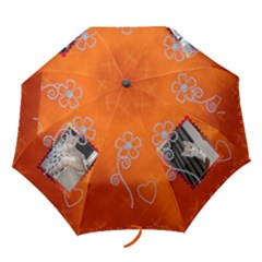 Bold Orange & Beautiful Folding Umbrella