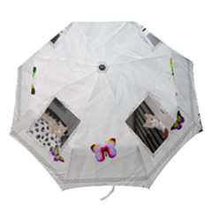 White Butterfly Folding Umbrella