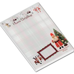 I love Christmas Remember When old fashioned santa lg memo pad plaid - Large Memo Pads