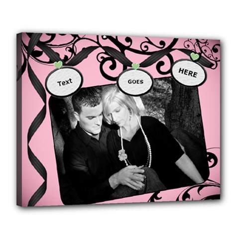 pink & black 2016 canvas template - Canvas 20  x 16  (Stretched)