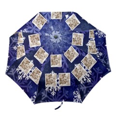 Let it snow midnight blue umbrella 2 - Folding Umbrella