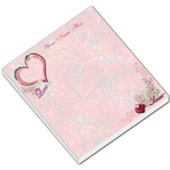floral heart pink I Heart/Love You small memo pad  - Small Memo Pads