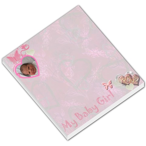 Baby Girl Pink Heart Small Memo Pad  By Ellan