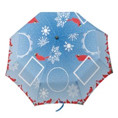 Winter Cardinals Umbrella - Folding Umbrella