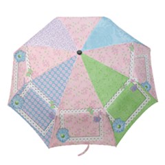 Pink Flowers folding umbrella