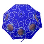 Blue Swirls Never Get Dizzy Folding Umbrella