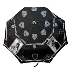 Black & Chrome Love Folding Umbrella Black & Chrome Love Folding Umbrella
