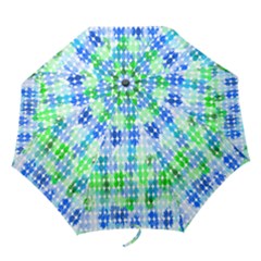 Blue-Green Umbrella by Celeste Sheffey - Folding Umbrella