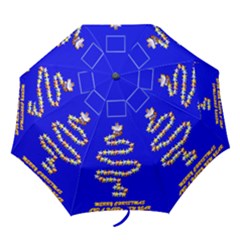 Merry Christmas blue - Folding Umbrella