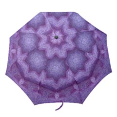 Purple Mosaic Tiled Grass by Celeste Sheffey - Folding Umbrella