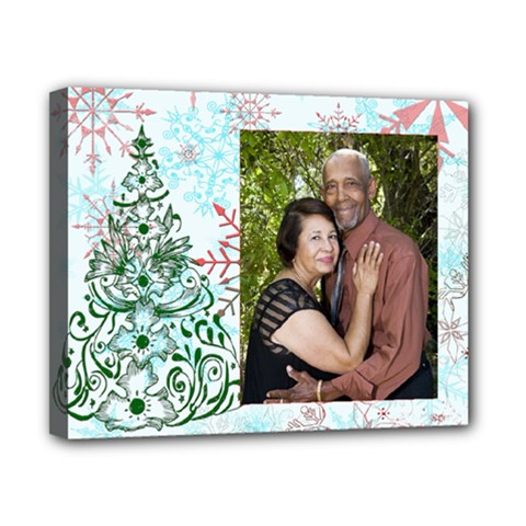 xmas tree w/snowflakes canvas - Canvas 10  x 8  (Stretched)
