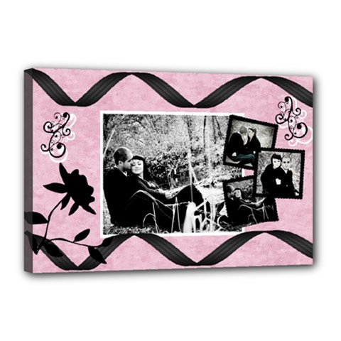 4 pic black pink canvas - Canvas 18  x 12  (Stretched)