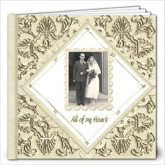 True Love Damask Wedding Album 12 x 12 - 12x12 Photo Book (20 pages)