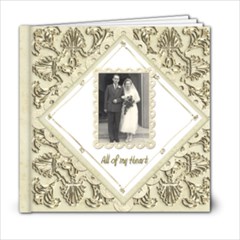 True Love Damask Wedding Album 6 x 6 - 6x6 Photo Book (20 pages)
