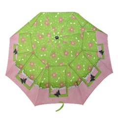 Spring Green & Butterfly- folding umbrella