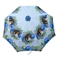 Blue Hydranga Folding Umbrella