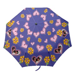 Flowers and Hearts - Folding Umbrella