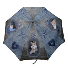 Blue Denim Folding Umbrella