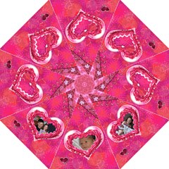 Hearts pink folding umbrella