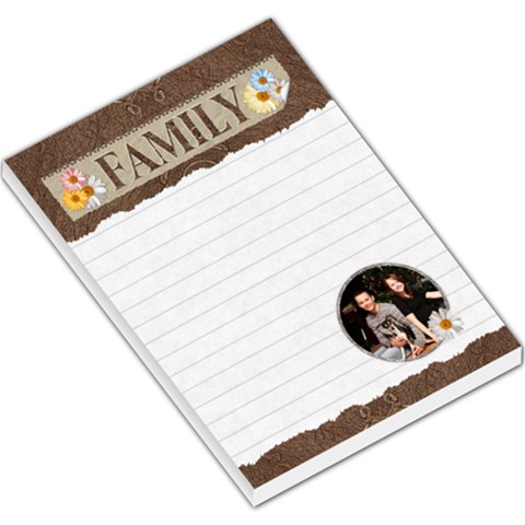 Family Flower Design Large Memo Pad By Lil