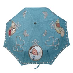 Pretty Blue Sparkle Folding Umbrella