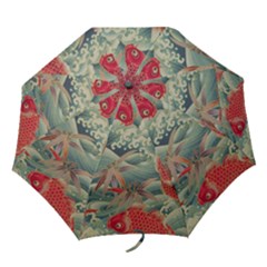 koi red umbrella - Folding Umbrella