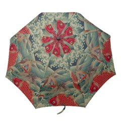 koi red umbrella - Folding Umbrella