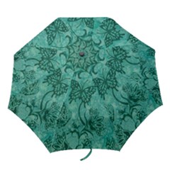 butterflies teal umbrella - Folding Umbrella