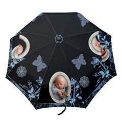 Pretty Blue/Black Folding Umbrella