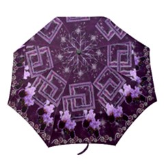 Lavender Iris Starry Night umbrella - Folding Umbrella