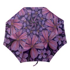 purple flowers umbrella - Folding Umbrella