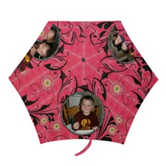 Hot Pink Floral Mini Folding Umbrella