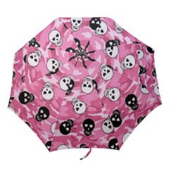 pink skull4 umbrella - Folding Umbrella