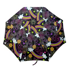 rainbow skulls umbrella - Folding Umbrella