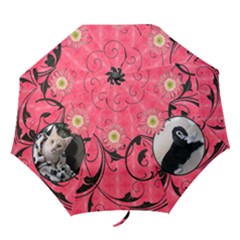 Hot Pink Swirl Folding Umbrella