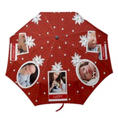 Red Floral Brag Umbrella - Folding Umbrella