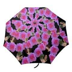 Ruffle pink Folding Umbrella