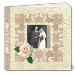 Wedded Bliss Mocca Damask Deluxe 8 x 8 Celebration album - 8x8 Deluxe Photo Book (20 pages)
