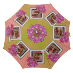 Pretty Pink Flower Straight Umbrella