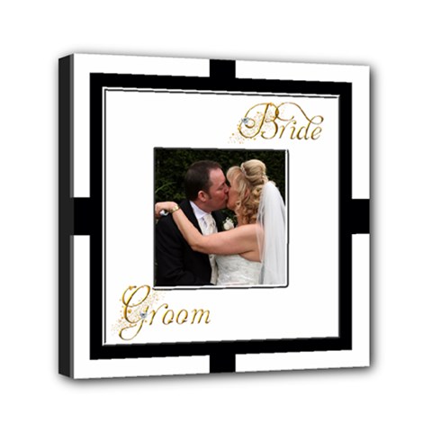 Monochrome Bride & Groom Mini stretched  Canvas  6 x 6 - Mini Canvas 6  x 6  (Stretched)