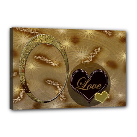 I Heart You gold 18x12 stretched Canvas - Canvas 18  x 12  (Stretched)
