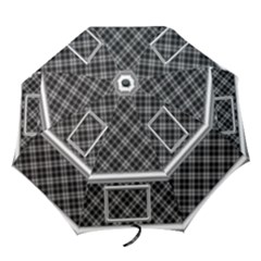 Black and Silver Folding Umbrella