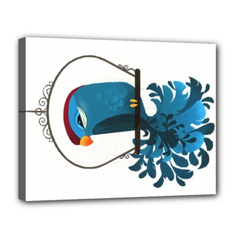 blue bird - Canvas 14  x 11  (Stretched)