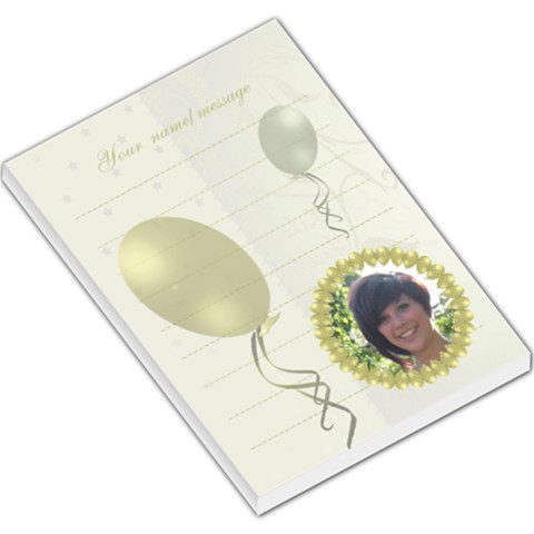 Gold And Silver Balloon Lined Large Memo Pad By Claire Mcallen