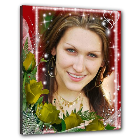 Beautiful With Yellow Roses 24x20 Stretched Canvas