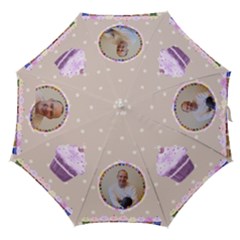 Dusky Pink and lilac cupcake umbrella - Straight Umbrella