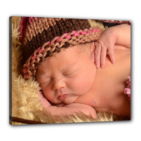 Kenz - pink/brown hat - Canvas 24  x 20  (Stretched)