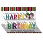 Bright Colors Happy Birthday 3D Card - Happy Birthday 3D Greeting Card (8x4)